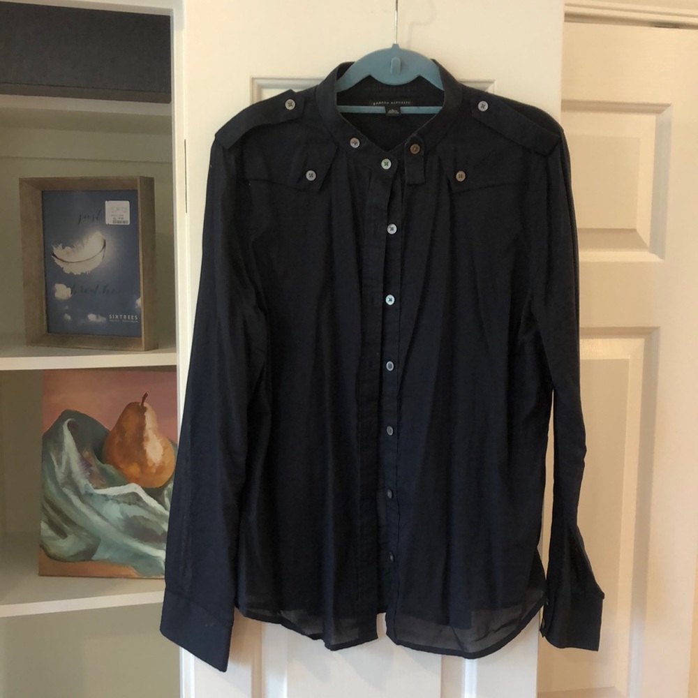 Banana Republic Military-style navy top.